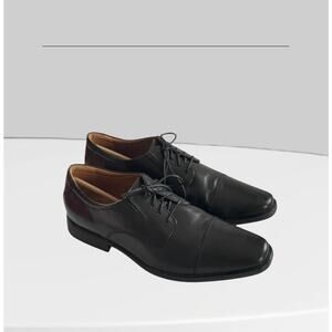 Clarks Tilden Cap Men’s Oxford Black Leather Suze 11.5 Wide